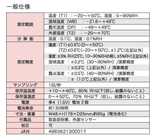 CUSTOM デジタル温湿度計 CTH-1365 計測器ランド