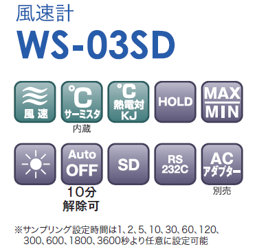 CUSTOM 風速計 WS-03SD 計測器ランド